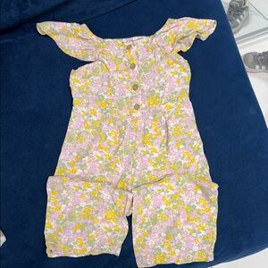 Carter's Pink and Yellow Floral Jumpsuit